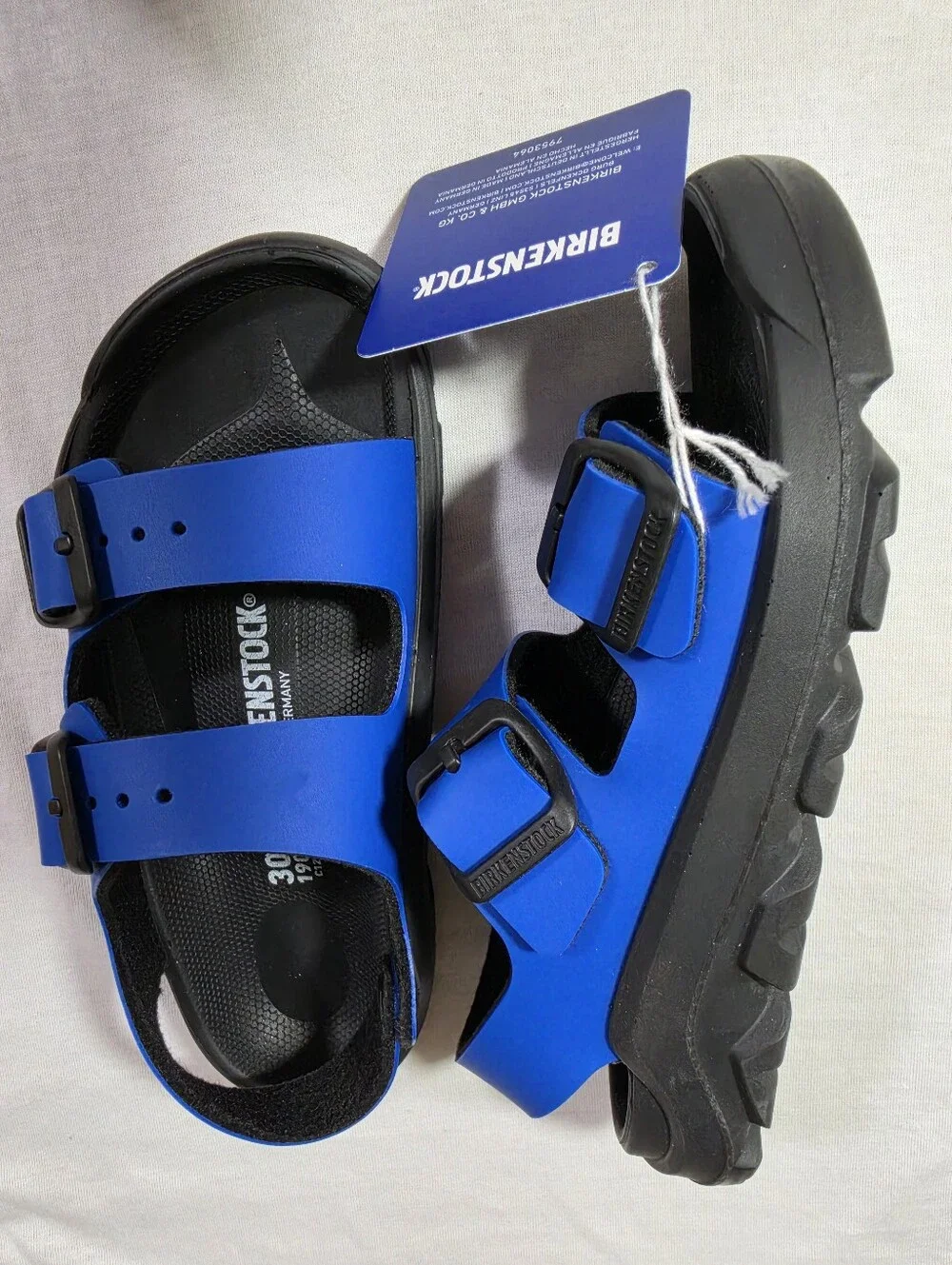 Birkenstock Mogami Kids Sandals — Ultrablue & Black Size Size C12 30/190 NEW